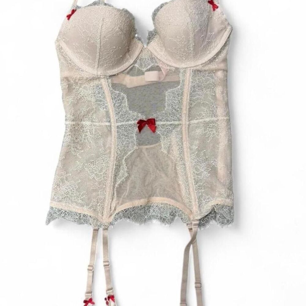 Victoria-s-secret Women's Pink and Cream Bra